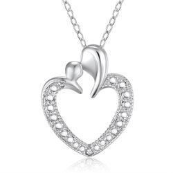 Sterling Silver Mother and Child Heart Necklace Sterling Silver Mother and Child Heart Necklace